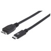 Manhattan USB 3.1 C/Micro-B, 1 m USB laidas 3.2 Gen 1 (3.1 Gen 1) USB C Micro-USB B Juoda