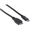 Manhattan USB 3.1 C/Micro-B, 1 m USB laidas 3.2 Gen 1 (3.1 Gen 1) USB C Micro-USB B Juoda