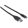 Manhattan USB 3.1 Gen2, 1 m USB kabelis 3.2 Gen 1 (3.1 Gen 1) USB C USB A Juoda