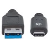 Manhattan USB 3.1 Gen2, 1 m USB kabelis 3.2 Gen 1 (3.1 Gen 1) USB C USB A Juoda