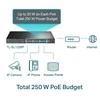 Šakotuvas TP-LINK 26 prievadų 10/100Mbps PoE+ jungiklis 24 10/100Mbps PoE+ prievadai 2 Gigabit RJ45 prievadai 2 Combo SFP lizdai 802.3at/af 250W PoE