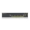 Šakotuvas ZYXEL GS1920-8HPV2, 10 prievadų išmanusis valdomas komutatorius, 8 gigabitų varinis ir 2 gigabitų dviejų asmenų, hibridinis režimas, autonominis arba „Nebulaflex“ debesis, 130 vatų POE, be ventiliatoriaus (5 metų garantija)