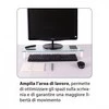 Techly ICA-MS 461 monitoriaus laikiklis arba stovas 81,3 cm (32") Laisvai stovintis Permatomas, Balta