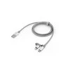 Verbatim 48869 USB kabelis 1 m USB A Micro-USB B/Lightning Aliuminis, Pilka