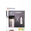 Verbatim 49143 vaizdo kabelio adapteris 0,01 m C tipo USB HDMI Juoda, Sidabras
