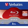 VERBATIM 5x BD-RE Dual Layer 50GB 2x Jewel Case baltas mėlynas paviršius