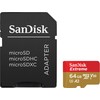 Atminties kortelė SanDisk Extreme Micro SDXC 64GB + SD Adapteris + Rescue Pro Deluxe 160MB/s A2 C10 V30 UHS-I U3; EAN: 619659169770
