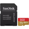 Atminties kortelė SANDISK Extreme Micro SDXC 64 GB veiksmo kameroms ir dronams + SD adapteris 160 MB/s A2 C10 V30 UHS-I U3