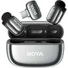 BOYA belaidis mikrofonas „Mini 2-02“ 2,4 GHz, su dirbtinio intelekto valdomu triukšmo slopinimu, 2 siųstuvais ir 1 imtuvu (C tipo), pilkos spalvos, ES