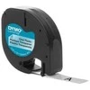 Dymo label spausdintuvas tape LetraTag Plastic 12mmx4m, juodas/transparent