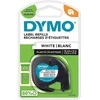Dymo label spausdintuvas tape LetraTag Plastic 12mmx4m, juodas/baltas