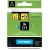 Dymo label tape D1 12mmx7m, juodas/yellow