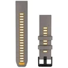 Garmin QuickFit 22 Watch Bands, Sidabrinis Gray/Geltona Flare Silicone