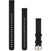 Garmin Lily 2 išmaniojo laikrodžio dirželis, 14 mm, juodos spalvos silikoninis dirželis su aukso spalvos detalėmis