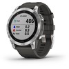 Išmanusis laikrodis Garmin fenix 7 – Standard Edition, Sidabro spalvos korpusas su grafito spalvos silikoniniu dirželiu