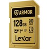 Atminties kortelė Lexar 128GB SDXC ARMOR Gold UHS-II U3, nerūdijančio plieno, IP68 (280/210 MB/s)