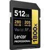 Atminties kortelė LEXAR PRO 1800X SDXC U3 (V60) UHS-II R270/W180 512GB