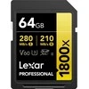 Atminties kortelė Lexar Pro 1800x SDXC R280/W210 64GB U3 (V60) UHS-II