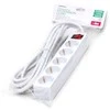 Ilgiklis su įžeminimu OMEGA, 5m, 16 A, 5 lizdai, F Tipo, Schuko German, Baltas