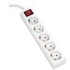 Ilgiklis su įžeminimu OMEGA, 5m, 16 A, 5 lizdai, F Tipo, Schuko German, Baltas