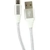 Omega kabelis microUSB - USB 1m pintas 2A, sidabrinis