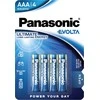 Panasonic Evolta AAA LR03 Baterijos Alkaline Elementai 4vnt