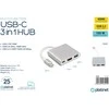 PLATINET medijos šakotuvas USB-C 3.2 GEN1 5GB/S 3IN1 HDMI 4K USB-A 3.2 USB-C PD 100W ALUMINUM [46241]