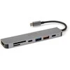Platinet 7in1 USB-C šakotuvas (PMH9997B) (1xHDMI 4K; 1xUSB-C; 2xUSB 3.2; SD MicroSD)