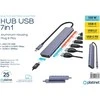 PLATINET medijos šakotuvas USB-C į 4 USB-C 3.2 GEN2 + 2 USB-A 3.2 GEN1 + 1 USB-C PD 100W 7IN1 ALIUMINIS [46236]