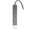 Platinet 7in1 USB-C šakotuvas (PMH9997B) (1xHDMI 4K; 1xUSB-C; 2xUSB 3.2; SD MicroSD)