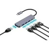 PLATINET medijos šakotuvas USB-C į 4x USB-A 3.2 GEN1 + 1x USB-C PD 100W 5in1 aliumininis [46235]