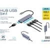 PLATINET medijos šakotuvas USB-C į 4x USB-A 3.2 GEN1 + 1x USB-C PD 100W 5in1 aliumininis [46235]