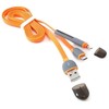 Platinet kabelis USB – microUSB/Lightning 1m, oranžinis (42873)