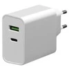 Įkroviklis Platinet QuickCharge Type-C+USB 2.4A (45W) baltas