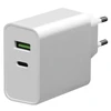 Įkroviklis Platinet QuickCharge Type-C+USB 2.4A (45W) baltas