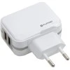 Platinet USB įkroviklis 2xUSB 3.4A, baltas + laidas (43723)