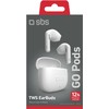 SBS belaidės ausinės Go Pods TWS, baltos