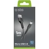 SBS cable USB - microUSB LTHL200 1m, juodas