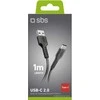 SBS cable USB - USB-C 1m, juodas
