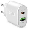 Kilimėlis SBS charger USB/USB-C 20W, baltas