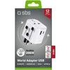 SBS TEADAPTUSBTCUNI USB-C USB-A universalus kelioninis adapteris - Baltos