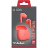 SBS belaidės ausinės Go Pods TWS, raudonos