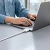 „Tech-Protect MMC01 Ultraboost USB-C / USB-C MagSafe 3 140W 200cm“ laidas, skirtas „MacBook“ – Baltas