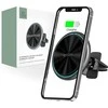 MagSafe Automobilinis laikiklis su 15W belaidžiu įkrovimu ventiliacijos grotelėms Tech-Protect A2 juodos spalvos