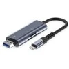 Atminties kortelių skaitytuvas SD + Micro SD Lightning + USB Tech-Protect UltraBoost pilkos spalvos