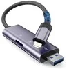 Atminties kortelių skaitytuvas SD + Micro SD Lightning + USB Tech-Protect UltraBoost pilkos spalvos
