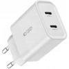 Sieninis įkroviklis PD 20W 2x USB-C Tech-Protect C20W baltos spalvos