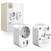 Tech-Protect travel adapter TA100 UK-EU, baltas