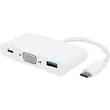 Vivanco adapteris USB-C – VGA 3in1, baltas (34294)