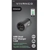 Vivanco automobilinis įkroviklis USB 2x2.4A (38858)